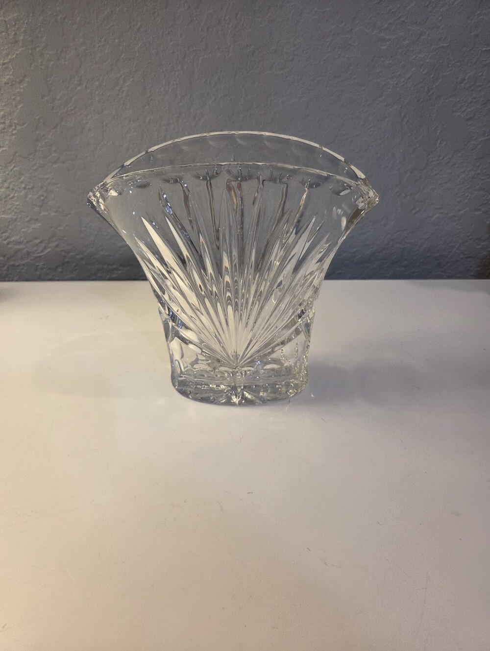 Gorham Clear Crystal Fan-Cut Vase